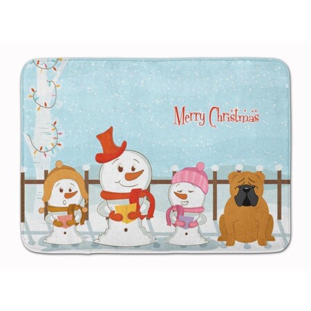 Carolines Treasures Merry Christmas English Bulldog Red Machine Washable Memory Foam Mat BB2453RUG